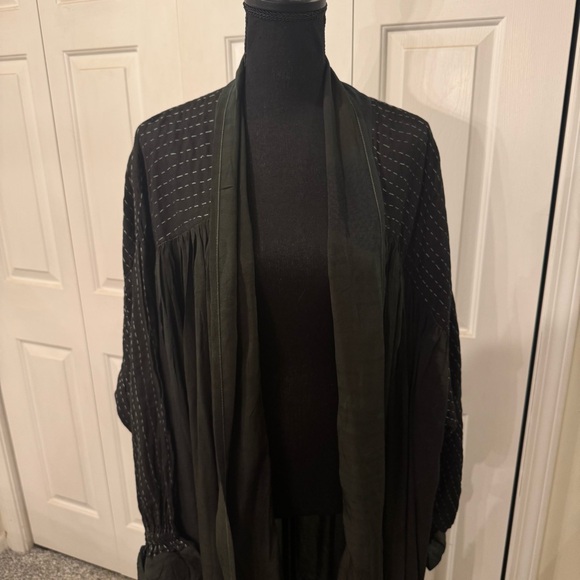 Kantha Bae Utopia Duster Overdyed Crepe Silk Vintage Sari Free Size XS to 3X - Picture 2 of 9